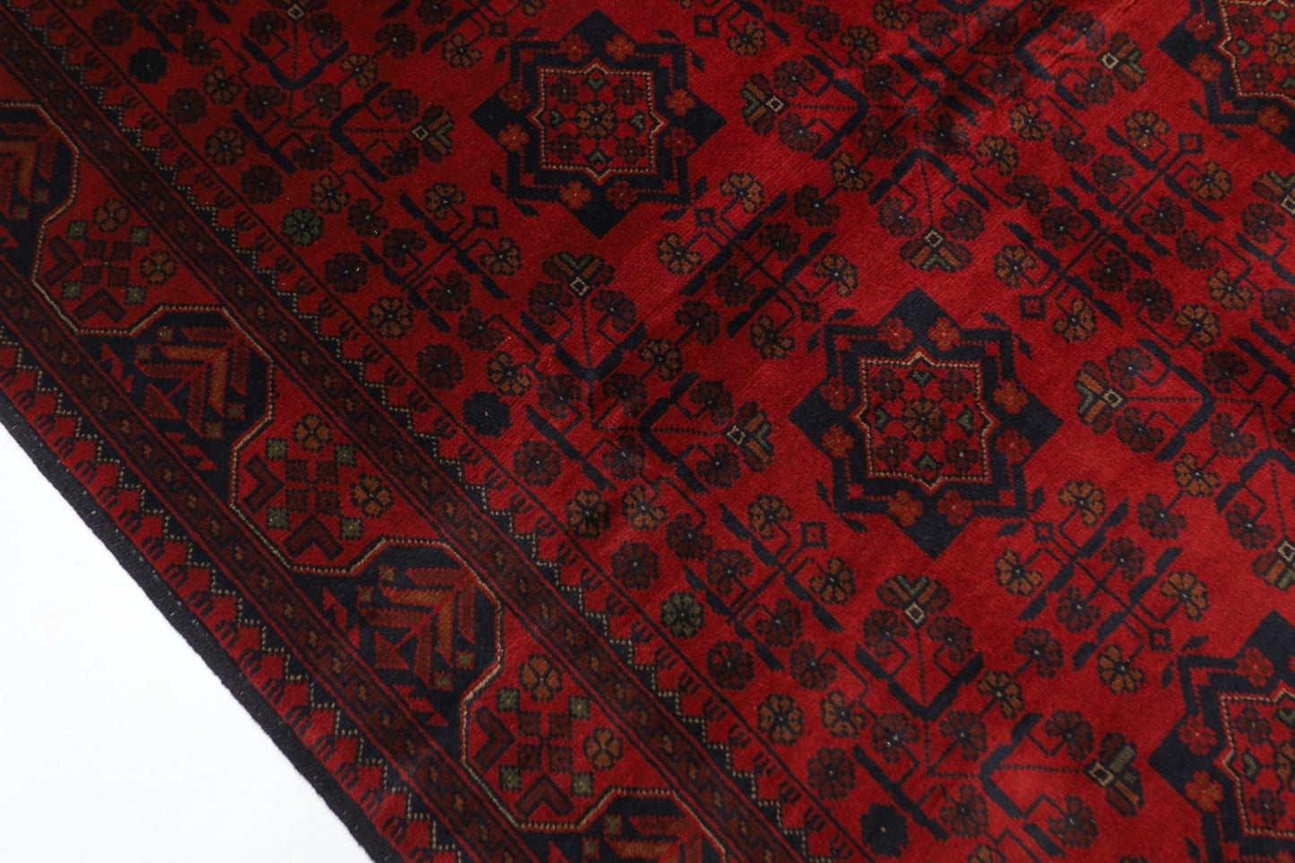 151 x 206 cm | Bokhara Red Oriental Area Rug Afghan Hand Knotted Wool carpet - ART WOOL CARPET