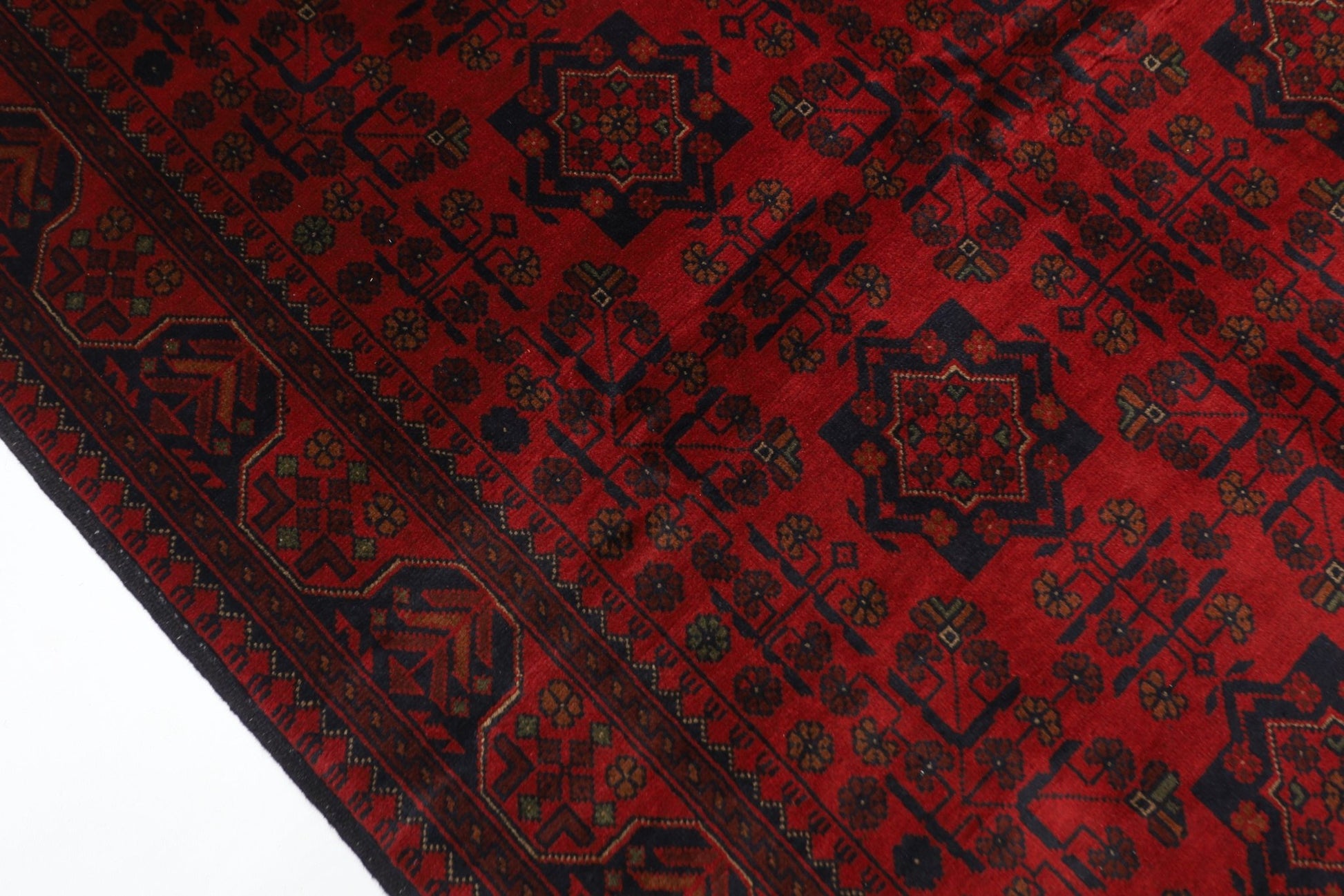 151 x 206 cm | Bokhara Red Oriental Area Rug Afghan Hand Knotted Wool carpet - ART WOOL CARPET