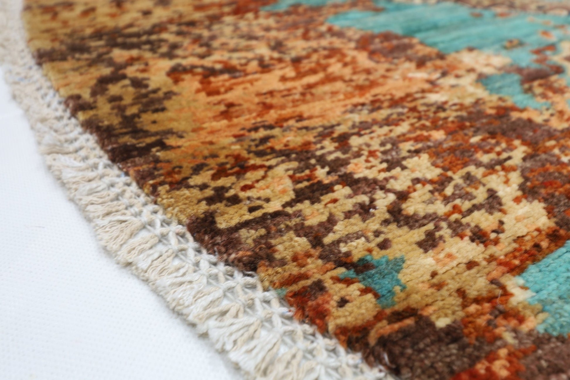 152 x 151 cm | Oriental Abstract Mamluk Rug Afghan Hand Knotted Veg Dye Wool carpet - ART WOOL CARPET