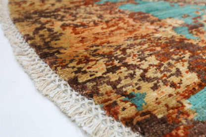 152 x 151 cm | Oriental Abstract Mamluk Rug Afghan Hand Knotted Veg Dye Wool carpet - ART WOOL CARPET
