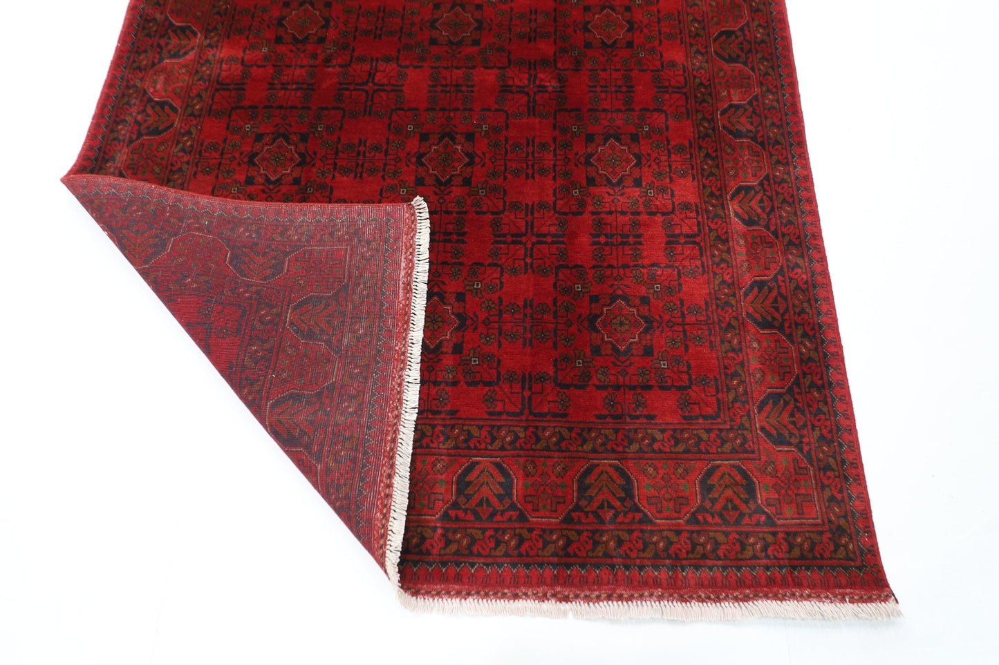 152 x 207 cm | Bokhara Red Oriental Area Rug Afghan Hand Knotted Wool carpet - ART WOOL CARPET