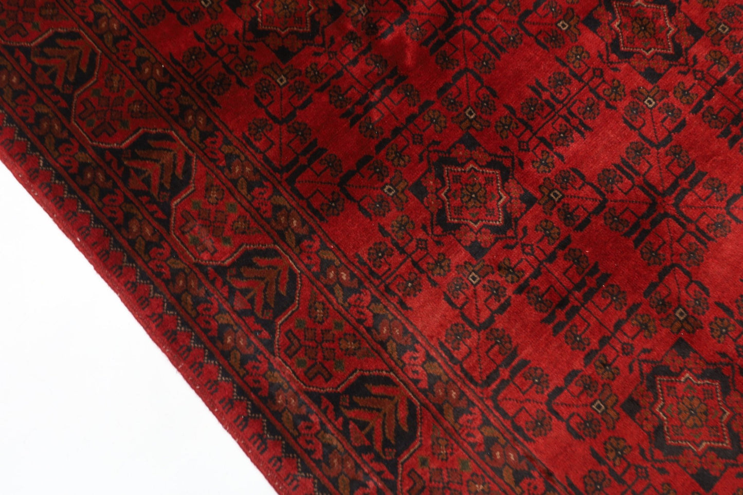 152 x 207 cm | Bokhara Red Oriental Area Rug Afghan Hand Knotted Wool carpet - ART WOOL CARPET