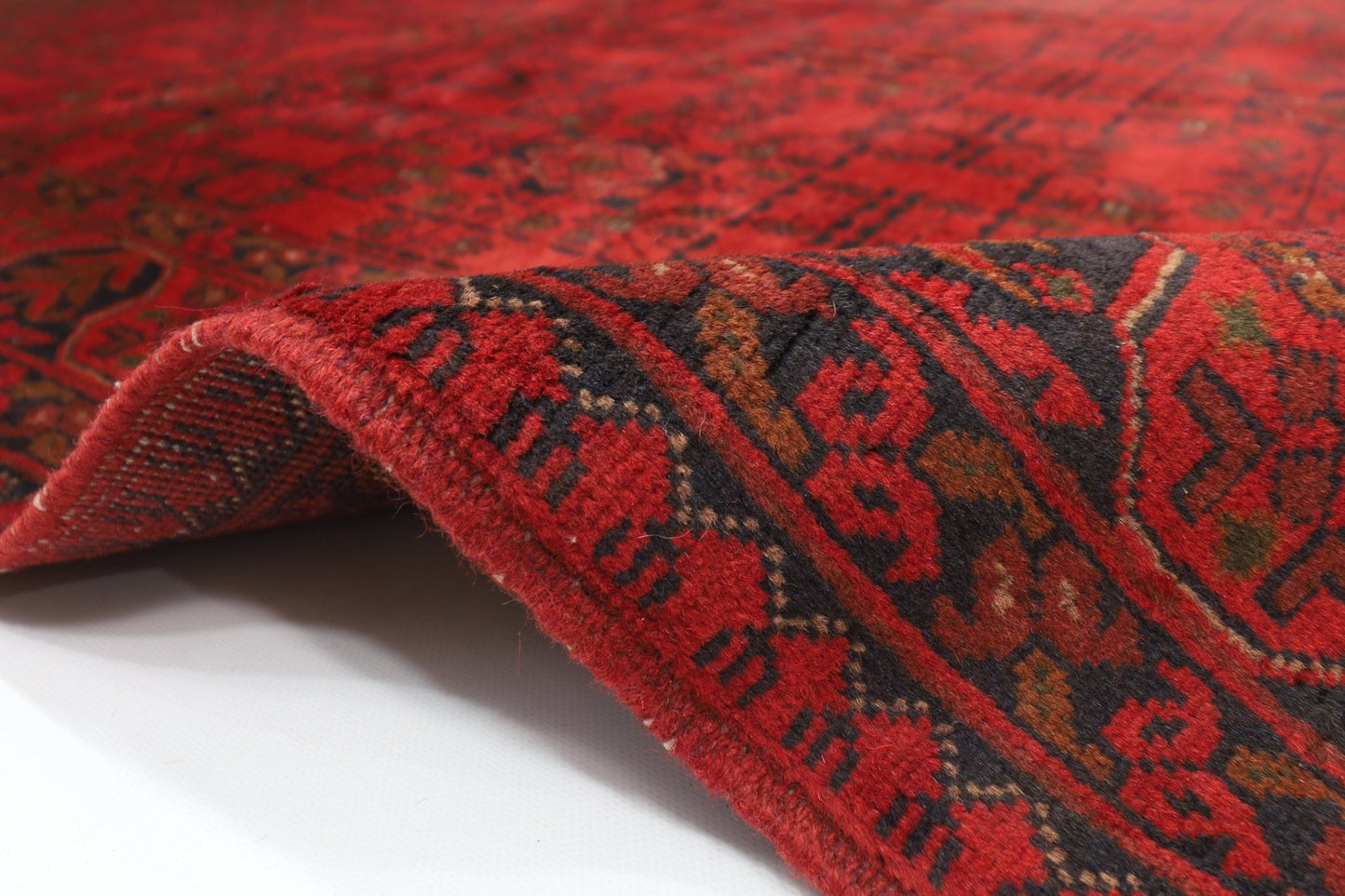 152 x 207 cm | Bokhara Red Oriental Area Rug Afghan Hand Knotted Wool carpet - ART WOOL CARPET