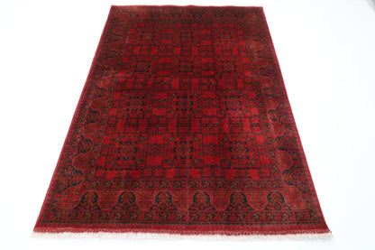 152 x 207 cm | Bokhara Red Oriental Area Rug Afghan Hand Knotted Wool carpet - ART WOOL CARPET