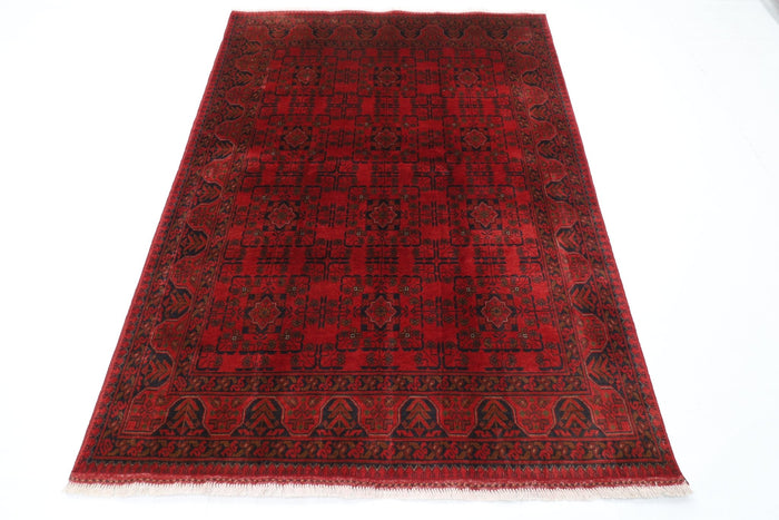 152 x 207 cm | Bokhara Red Oriental Area Rug Afghan Hand Knotted Wool carpet