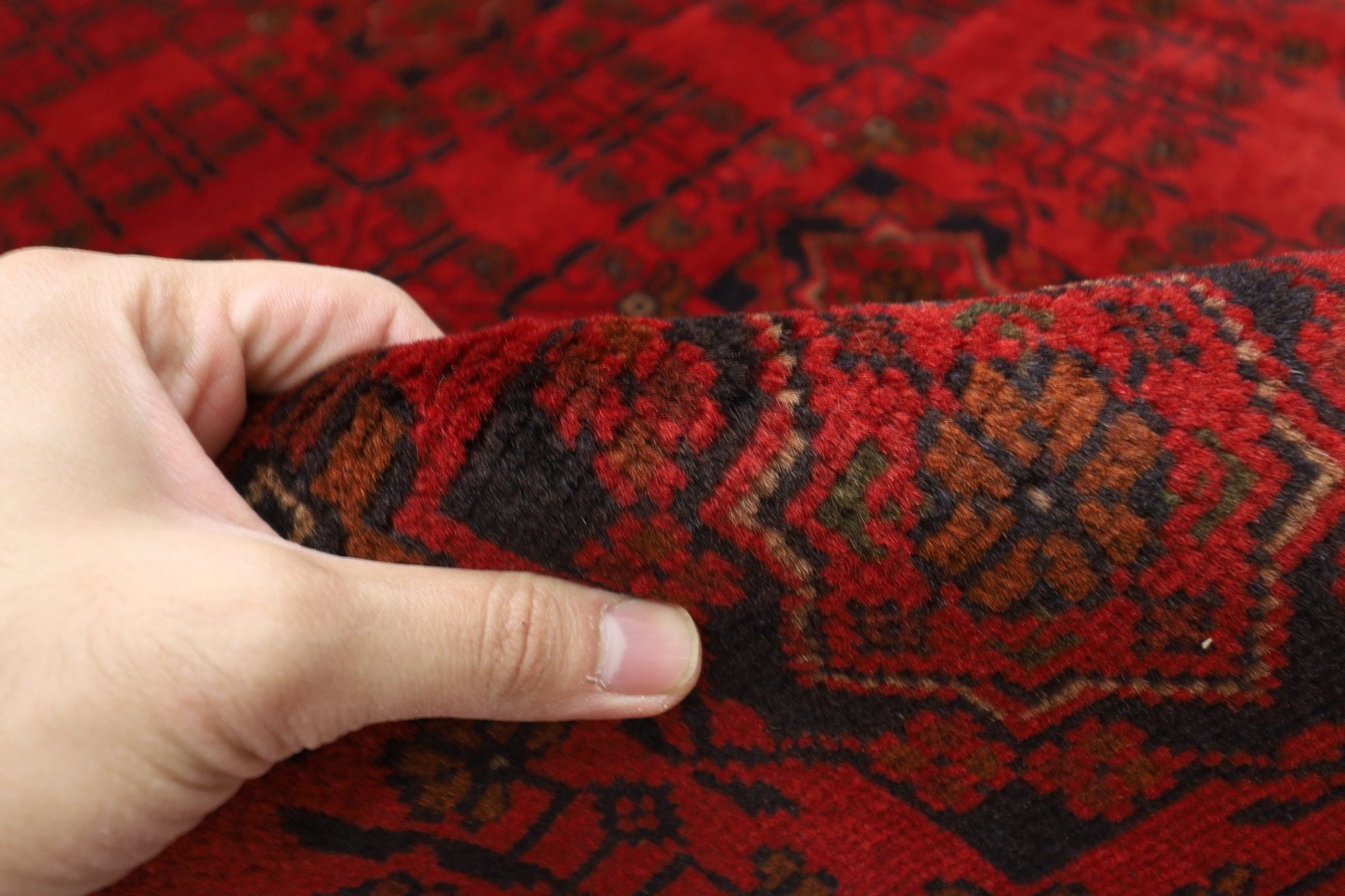 152 x 207 cm | Bokhara Red Oriental Area Rug Afghan Hand Knotted Wool carpet - ART WOOL CARPET