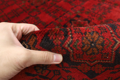 152 x 207 cm | Bokhara Red Oriental Area Rug Afghan Hand Knotted Wool carpet - ART WOOL CARPET
