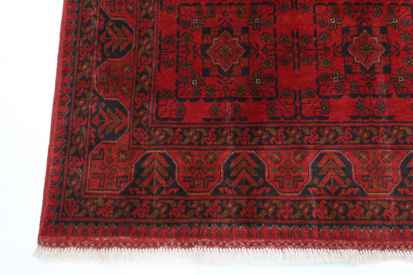 152 x 207 cm | Bokhara Red Oriental Area Rug Afghan Hand Knotted Wool carpet - ART WOOL CARPET