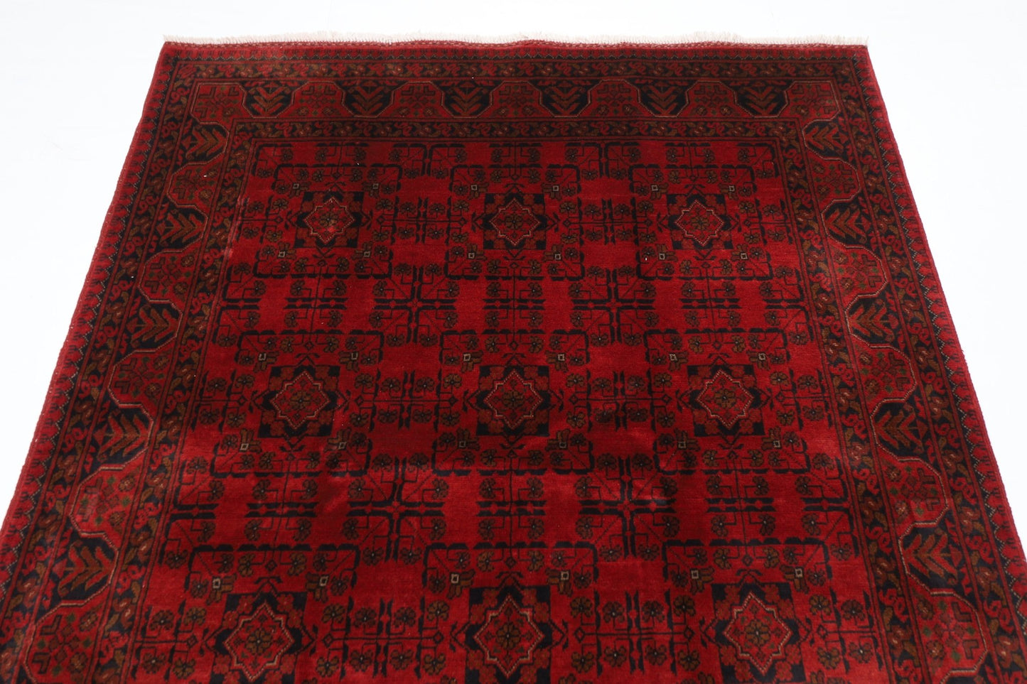 152 x 207 cm | Bokhara Red Oriental Area Rug Afghan Hand Knotted Wool carpet - ART WOOL CARPET