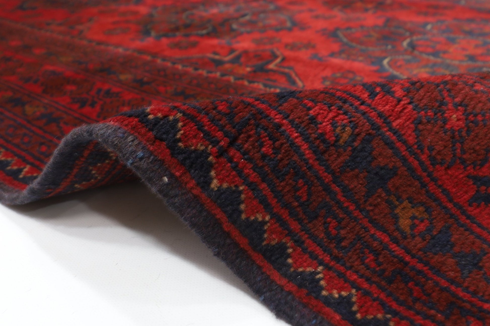 153 x 202 cm | Bokhara Red Oriental Area Rug Afghan Hand Knotted Wool carpet - ART WOOL CARPET