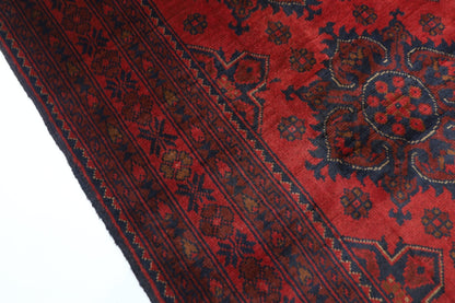 153 x 202 cm | Bokhara Red Oriental Area Rug Afghan Hand Knotted Wool carpet - ART WOOL CARPET