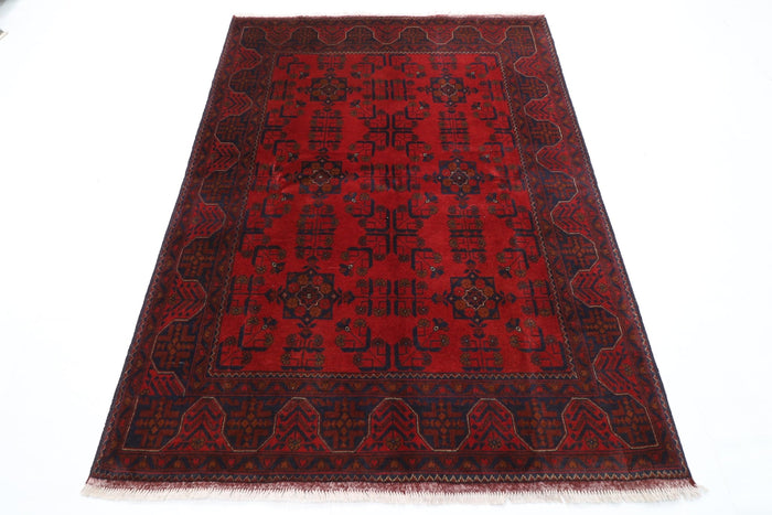 153 x 204 cm | Bokhara Red Oriental Area Rug Afghan Hand Knotted Wool carpet