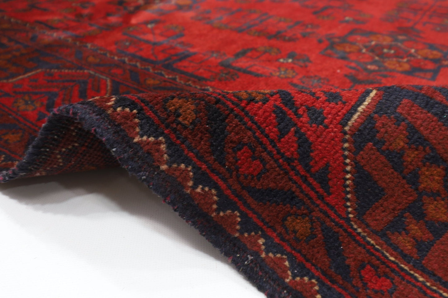 153 x 204 cm | Bokhara Red Oriental Area Rug Afghan Hand Knotted Wool carpet - ART WOOL CARPET
