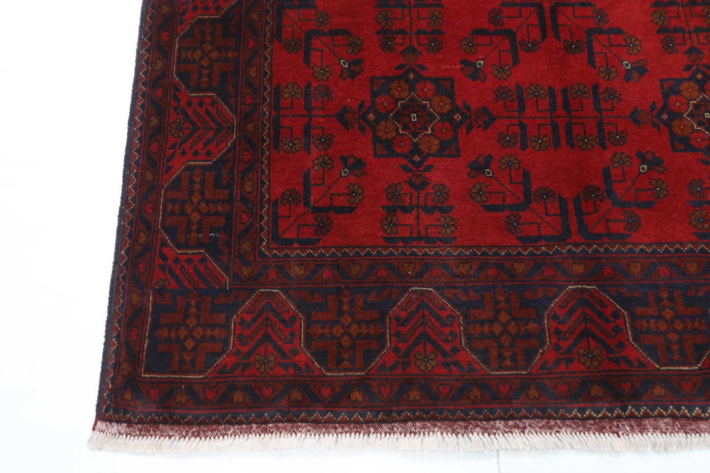 153 x 204 cm | Bokhara Red Oriental Area Rug Afghan Hand Knotted Wool carpet - ART WOOL CARPET