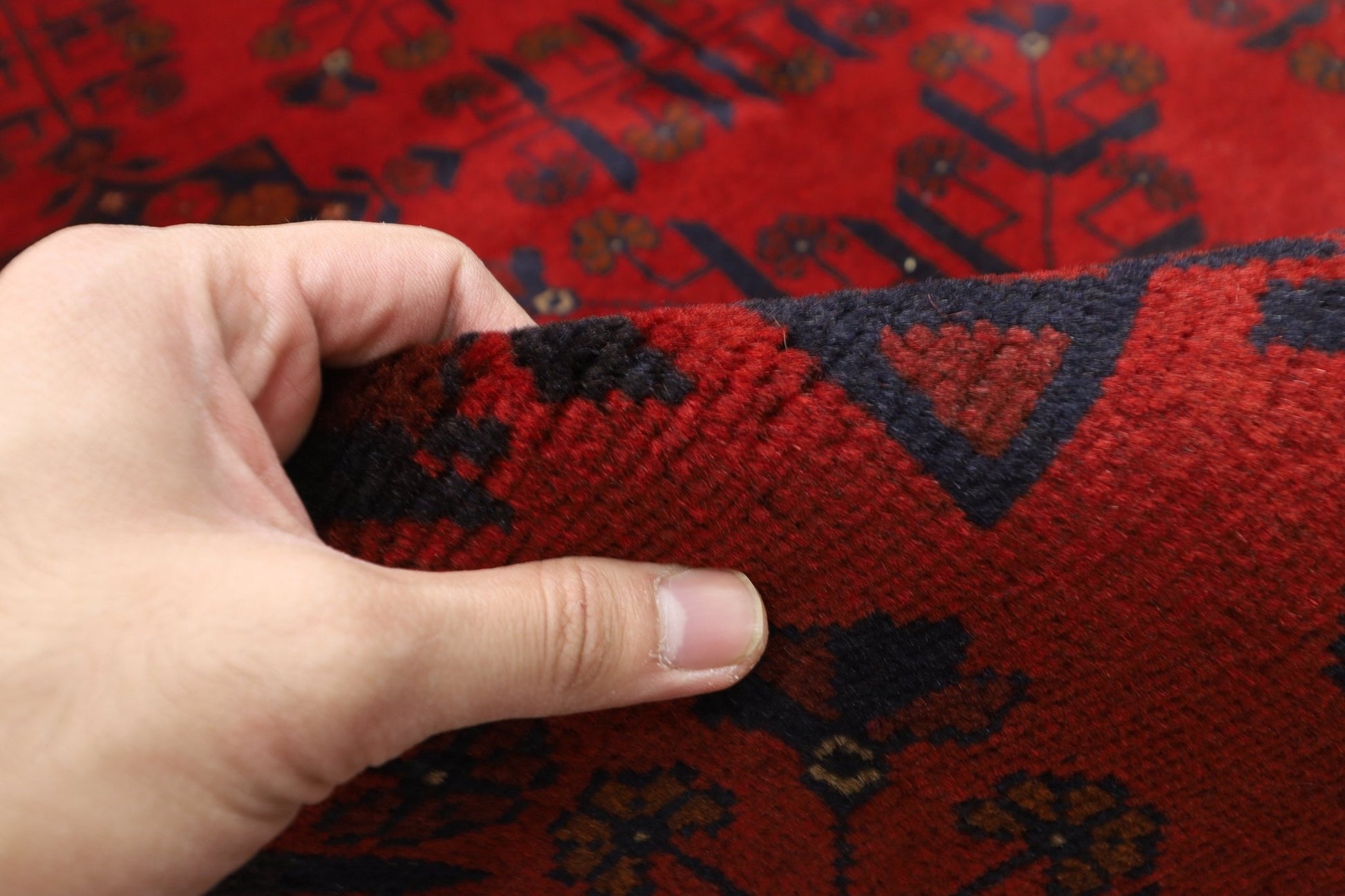 153 x 204 cm | Bokhara Red Oriental Area Rug Afghan Hand Knotted Wool carpet - ART WOOL CARPET