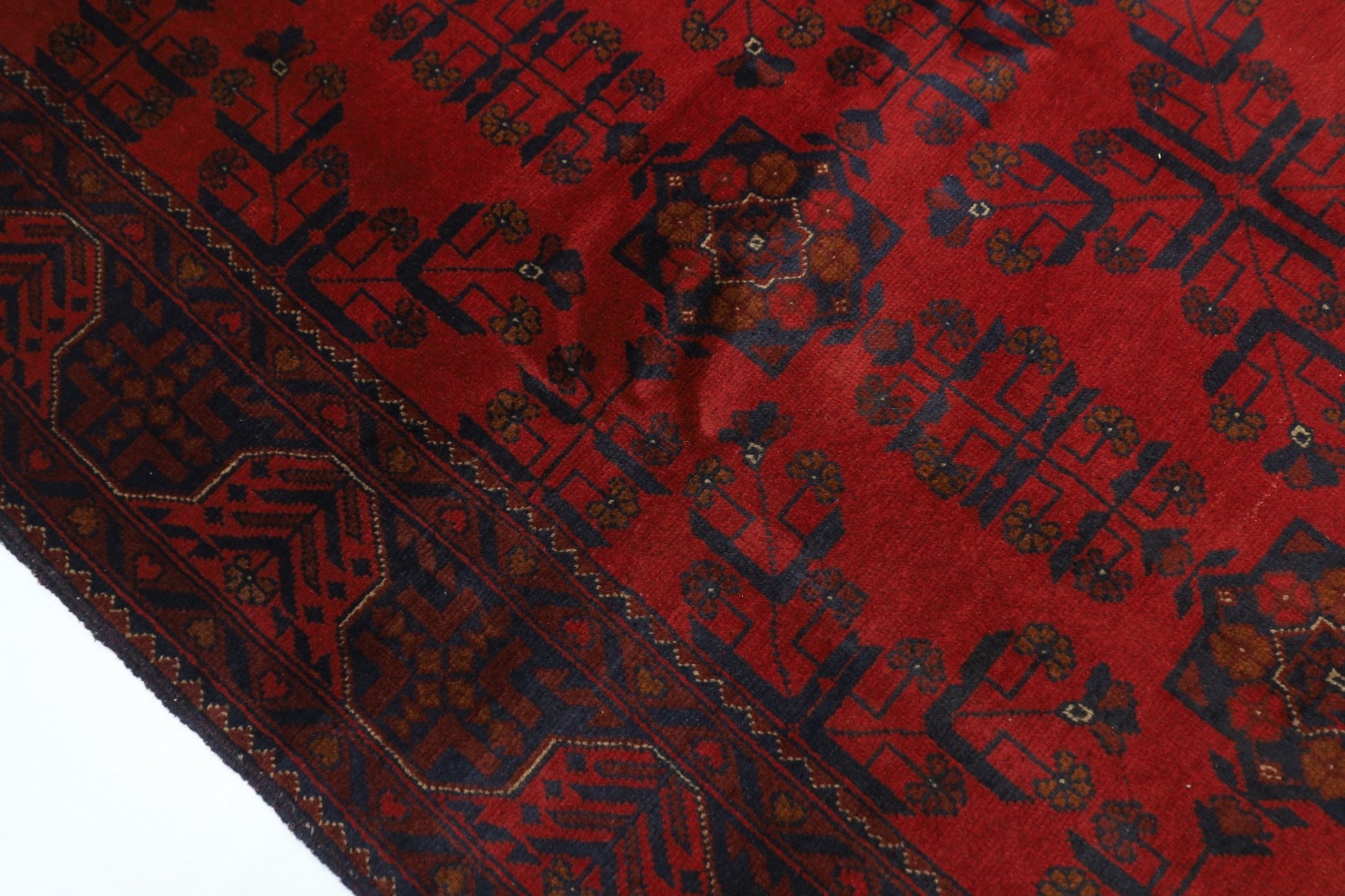 153 x 204 cm | Bokhara Red Oriental Area Rug Afghan Hand Knotted Wool carpet - ART WOOL CARPET