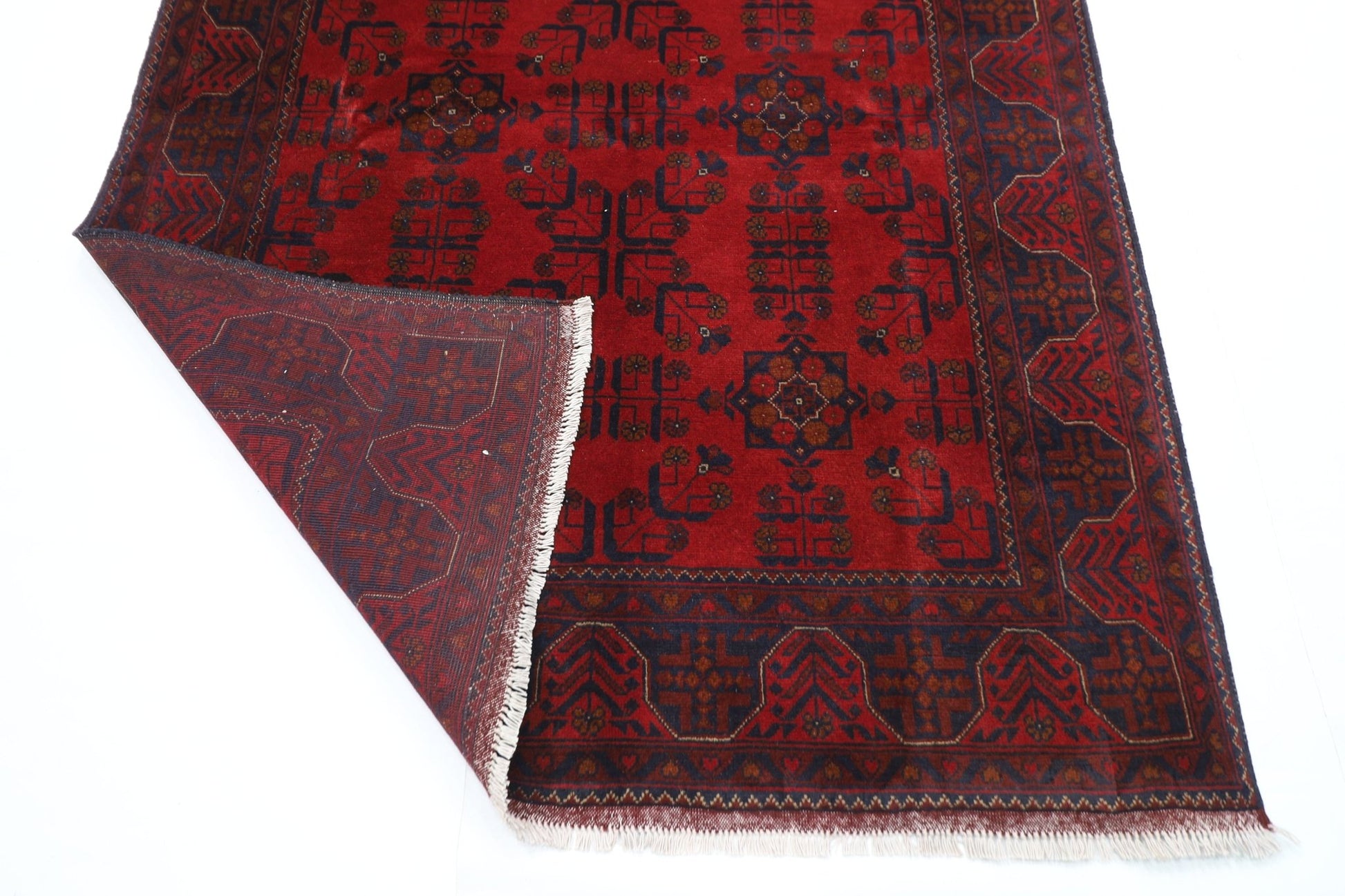 153 x 204 cm | Bokhara Red Oriental Area Rug Afghan Hand Knotted Wool carpet - ART WOOL CARPET