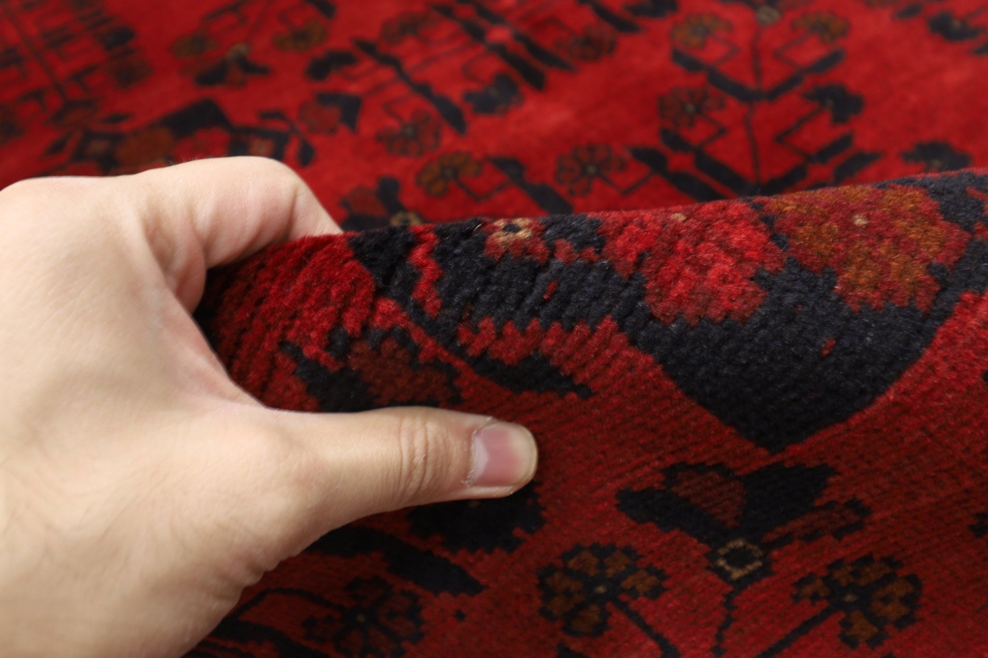 154 x 201 cm | Bokhara Red Oriental Area Rug Afghan Hand Knotted Wool carpet - ART WOOL CARPET