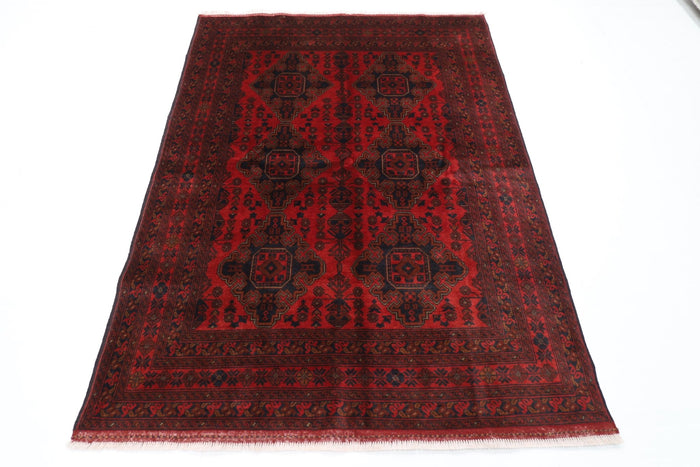 154 x 203 cm | Bokhara Red Oriental Area Rug Afghan Hand Knotted Wool carpet