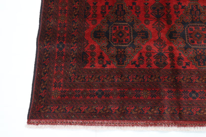154 x 203 cm | Bokhara Red Oriental Area Rug Afghan Hand Knotted Wool carpet - ART WOOL CARPET