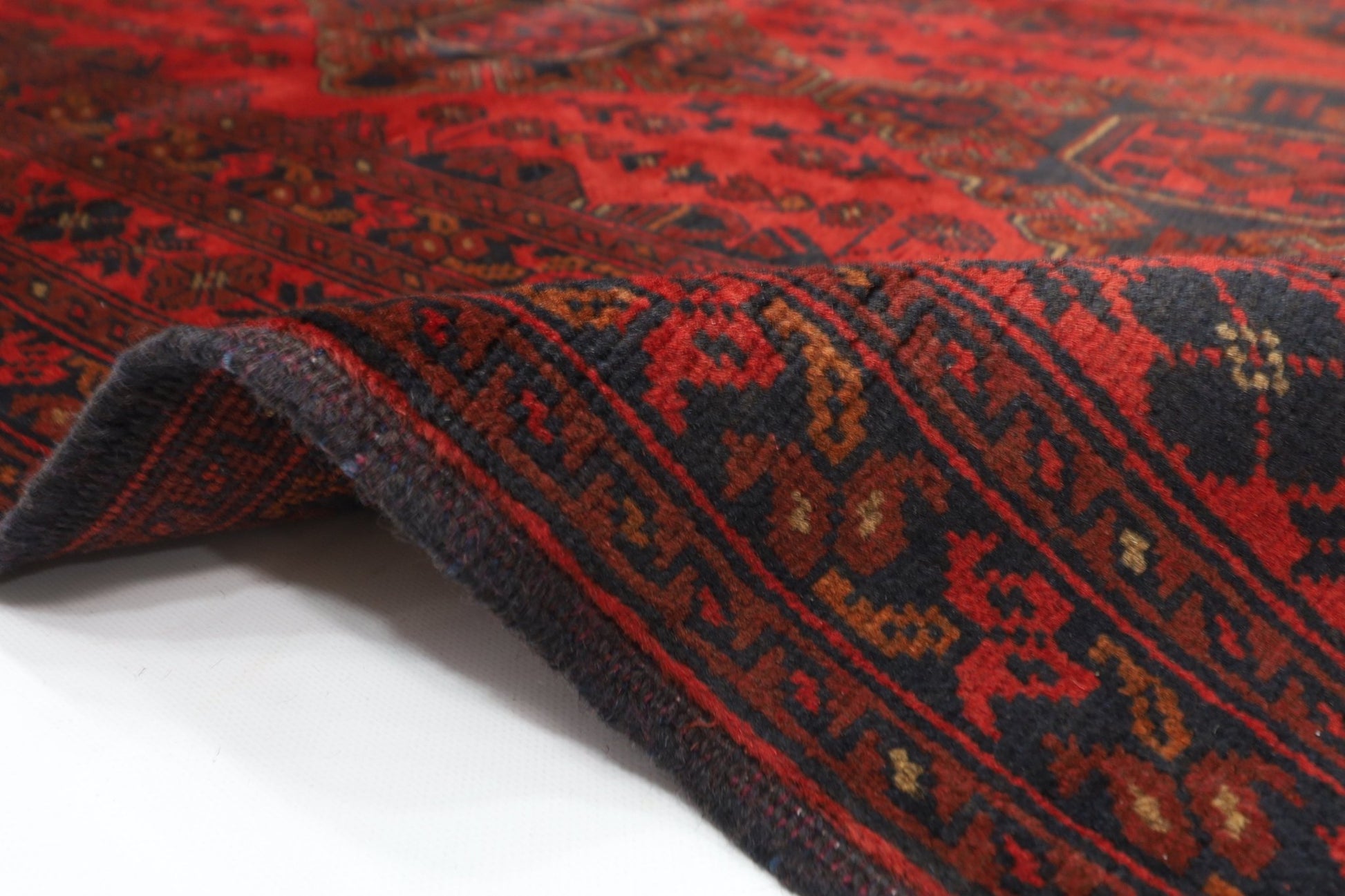 154 x 203 cm | Bokhara Red Oriental Area Rug Afghan Hand Knotted Wool carpet - ART WOOL CARPET