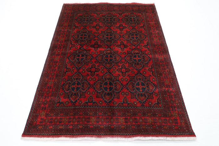 154 x 204 cm | Bokhara Red Oriental Area Rug Afghan Hand Knotted Wool carpet