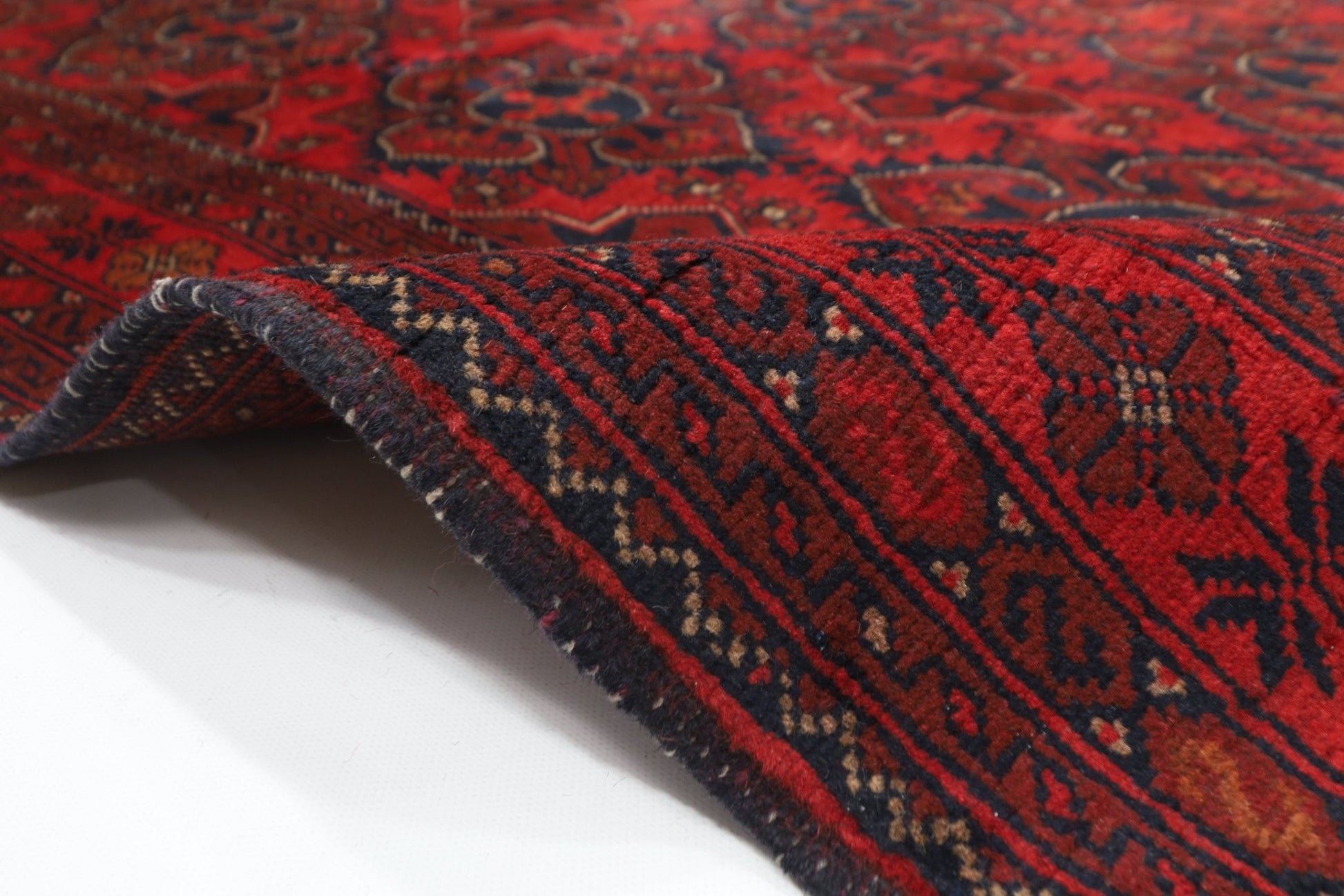 154 x 204 cm | Bokhara Red Oriental Area Rug Afghan Hand Knotted Wool carpet - ART WOOL CARPET