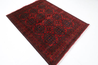 154 x 204 cm | Bokhara Red Oriental Area Rug Afghan Hand Knotted Wool carpet - ART WOOL CARPET
