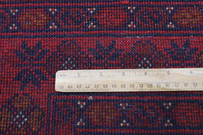 154 x 204 cm | Bokhara Red Oriental Area Rug Afghan Hand Knotted Wool carpet - ART WOOL CARPET