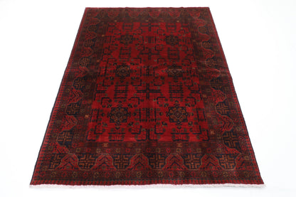 157 x 200 cm | Bokhara Red Oriental Area Rug Afghan Hand Knotted Wool carpet - ART WOOL CARPET