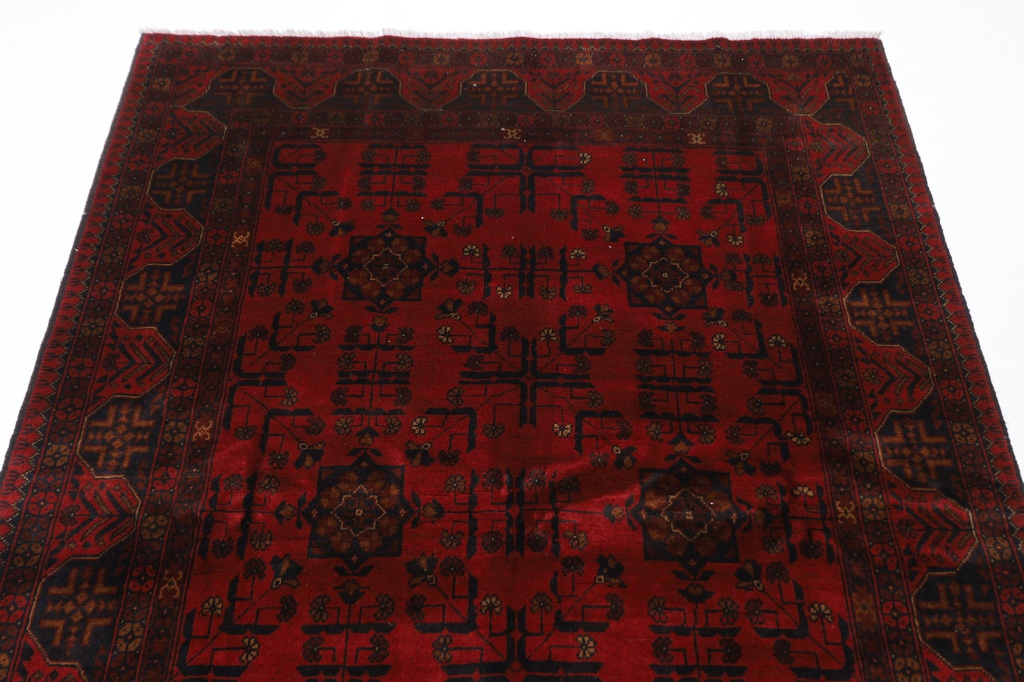157 x 200 cm | Bokhara Red Oriental Area Rug Afghan Hand Knotted Wool carpet - ART WOOL CARPET