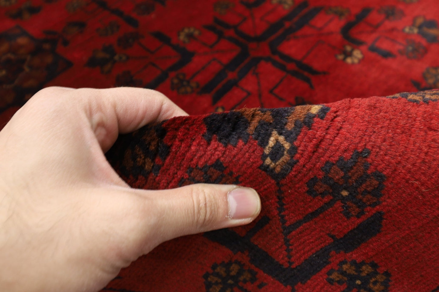 157 x 200 cm | Bokhara Red Oriental Area Rug Afghan Hand Knotted Wool carpet - ART WOOL CARPET