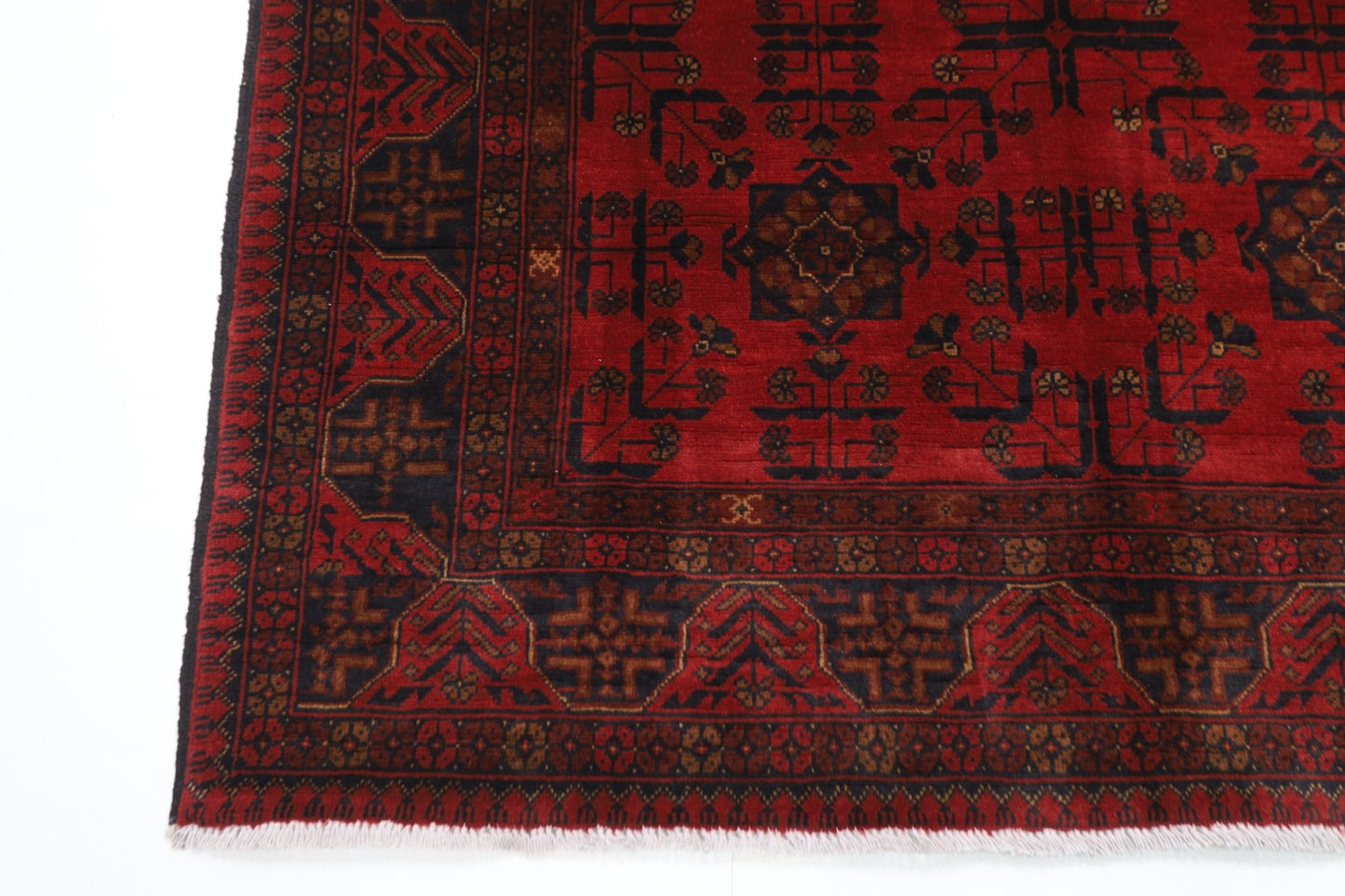 157 x 200 cm | Bokhara Red Oriental Area Rug Afghan Hand Knotted Wool carpet - ART WOOL CARPET