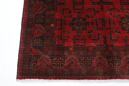 157 x 200 cm | Bokhara Red Oriental Area Rug Afghan Hand Knotted Wool carpet - ART WOOL CARPET