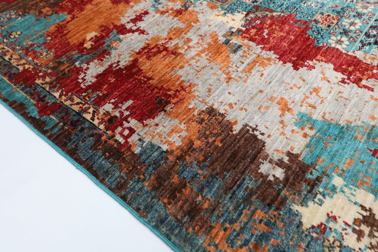 177 x 241 cm | Mamluk Area Rug Afghan Hand Knotted veg Dye Wool carpet - ART WOOL CARPET