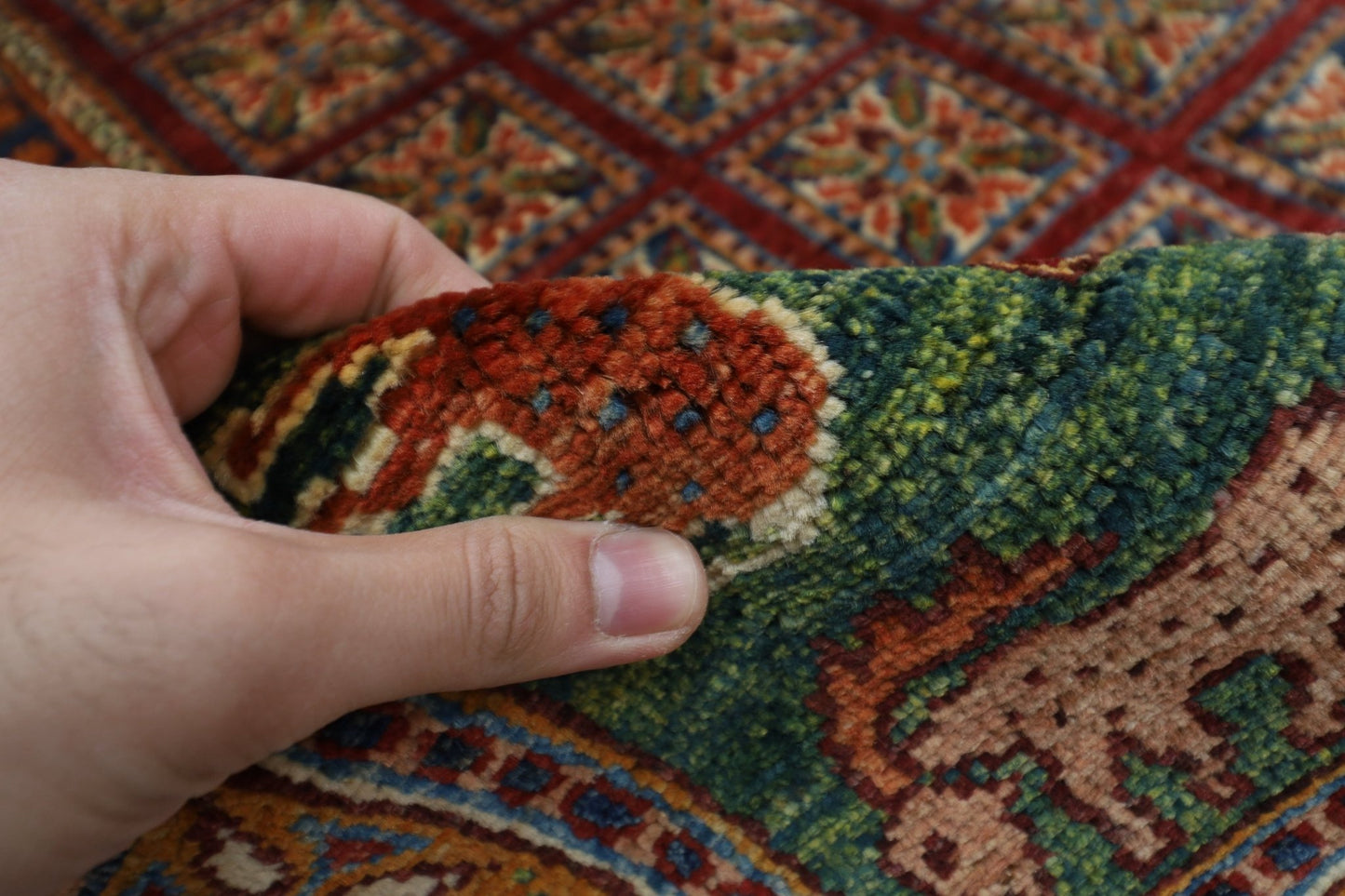 177 x 248 cm | Tribal Area Rug Afghan Hand Knotted veg Dye Wool carpet - ART WOOL CARPET