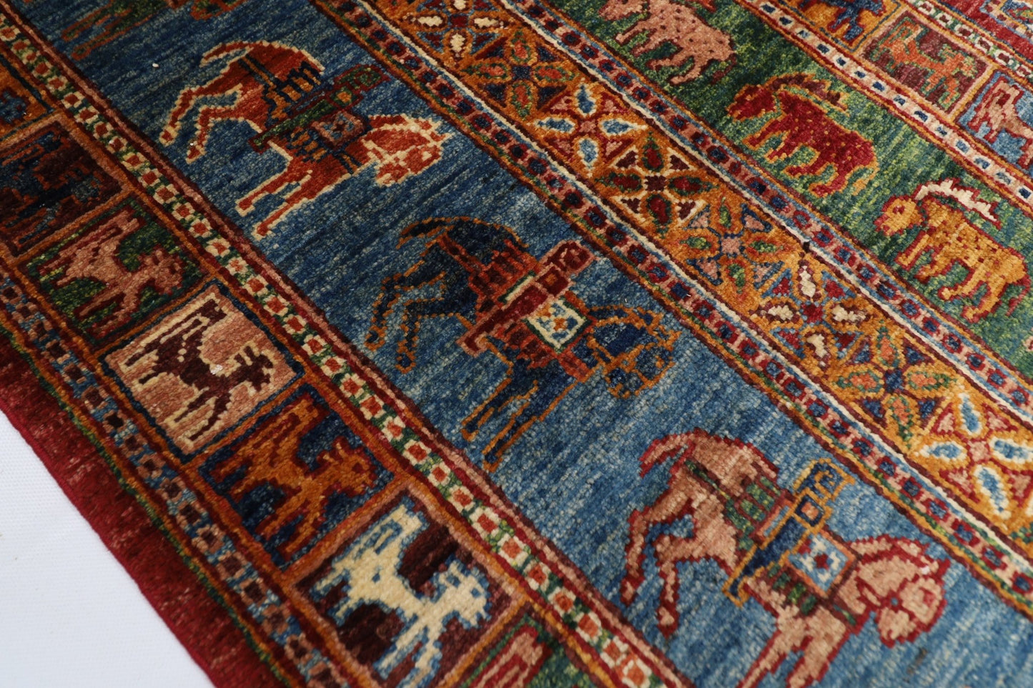 177 x 248 cm | Tribal Area Rug Afghan Hand Knotted veg Dye Wool carpet - ART WOOL CARPET