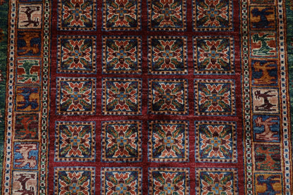 177 x 248 cm | Tribal Area Rug Afghan Hand Knotted veg Dye Wool carpet - ART WOOL CARPET