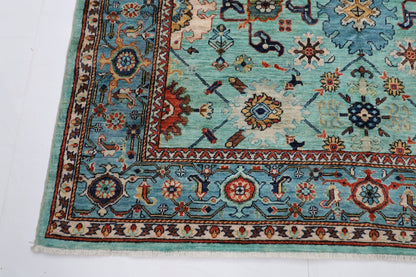 182 x 266 cm | Beige Area Rug Afghan Hand Knotted veg Dye Wool carpet - ART WOOL CARPET