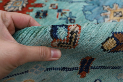 182 x 266 cm | Beige Area Rug Afghan Hand Knotted veg Dye Wool carpet - ART WOOL CARPET