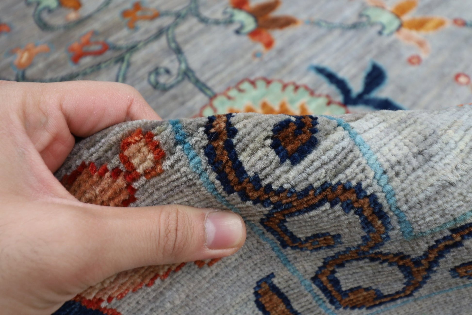 187 x 290 cm | Traditional Floral Area Rug Afghan Hand Knotted veg Dye Wool carpet - ART WOOL CARPET