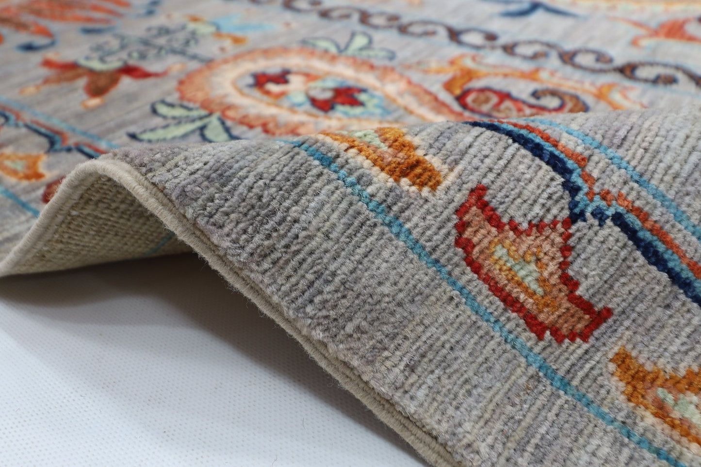 187 x 290 cm | Traditional Floral Area Rug Afghan Hand Knotted veg Dye Wool carpet - ART WOOL CARPET