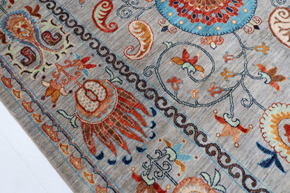 187 x 290 cm | Traditional Floral Area Rug Afghan Hand Knotted veg Dye Wool carpet - ART WOOL CARPET