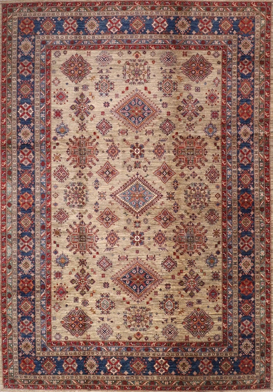 317 x 435 cm | Kazak Afghan Tribal Hand Knotted Carpet