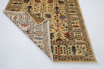 200 x 289 cm | Tribal Beige Area Rug Afghan Hand Knotted veg Dye Wool carpet - ART WOOL CARPET