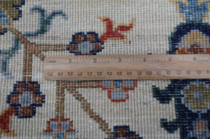 200 x 289 cm | Tribal Beige Area Rug Afghan Hand Knotted veg Dye Wool carpet - ART WOOL CARPET