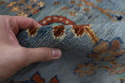 200 x 296 cm | Tribal Gray Area Rug Afghan Hand Knotted veg Dye Wool carpet - ART WOOL CARPET