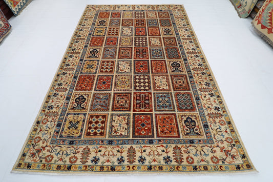 200 x 300 cm | Geometric Area Rug Afghan Hand Knotted veg Dye Wool carpet - ART WOOL CARPET