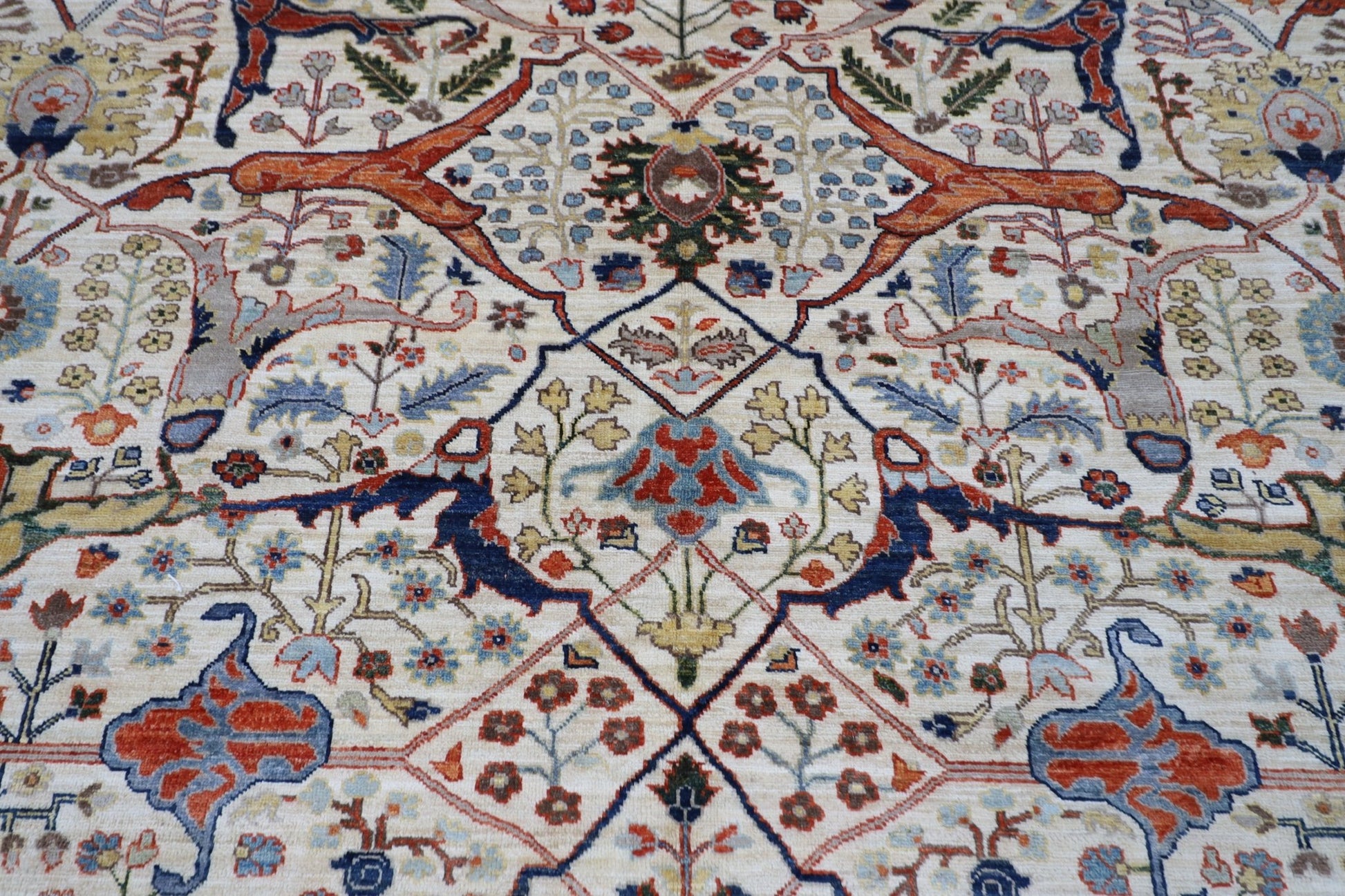 201 x 298 cm | Bidjar Beige Area Rug Afghan Hand Knotted veg Dye Wool carpet - ART WOOL CARPET