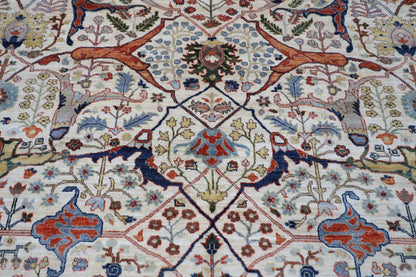 201 x 298 cm | Bidjar Beige Area Rug Afghan Hand Knotted veg Dye Wool carpet - ART WOOL CARPET